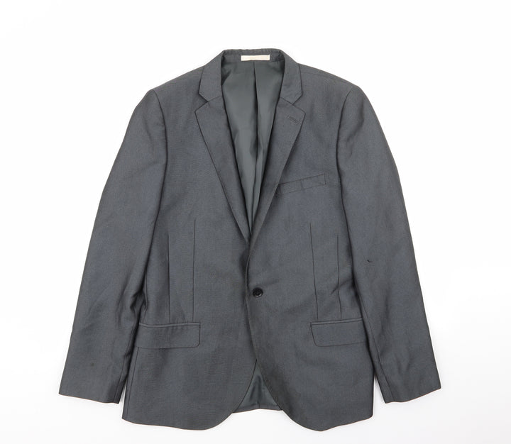 Moss London Mens Grey Jacket Blazer Size 40