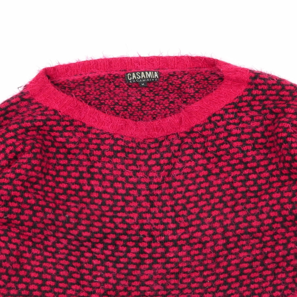 casamia Womens Red Geometric  Pullover Jumper Size M