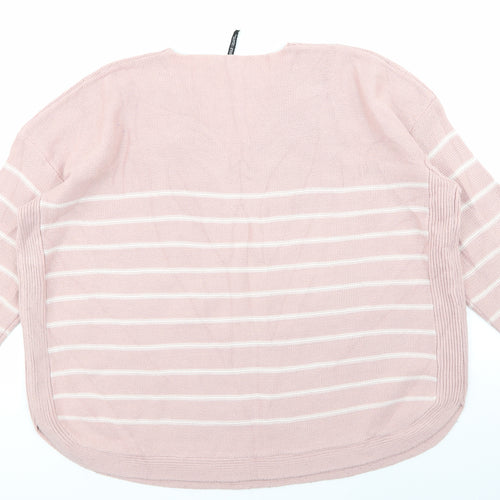 CASUALS  Womens Pink Striped  Pullover Jumper Size M