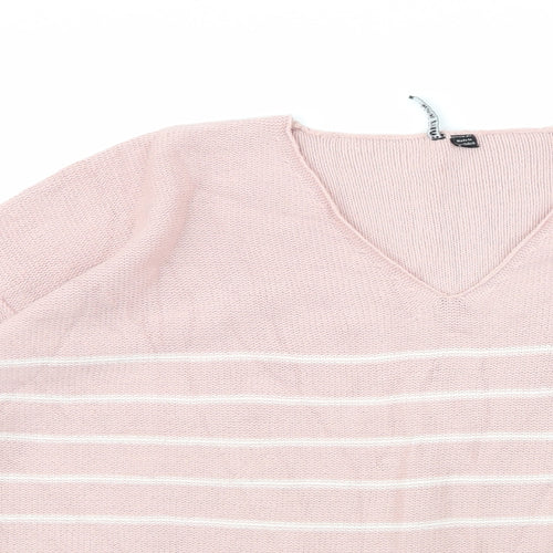 CASUALS  Womens Pink Striped  Pullover Jumper Size M