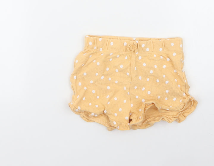 George Girls Yellow Spotted Capri Trousers Size 12-18 Months