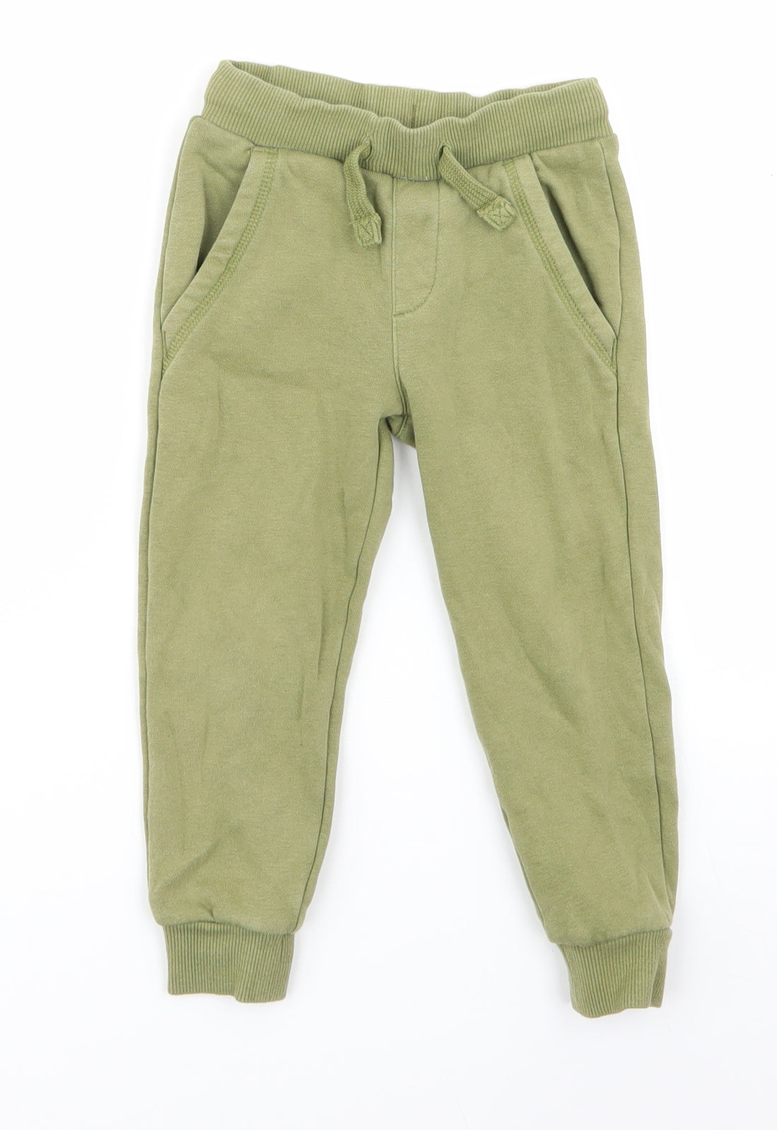 M&S Boys Green   Jogger Trousers Size 2-3 Years