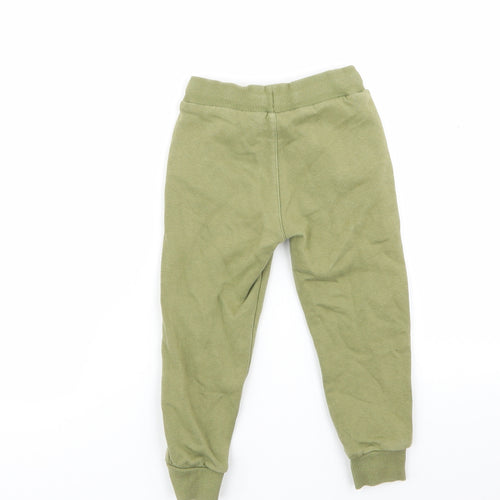 M&S Boys Green   Jogger Trousers Size 2-3 Years