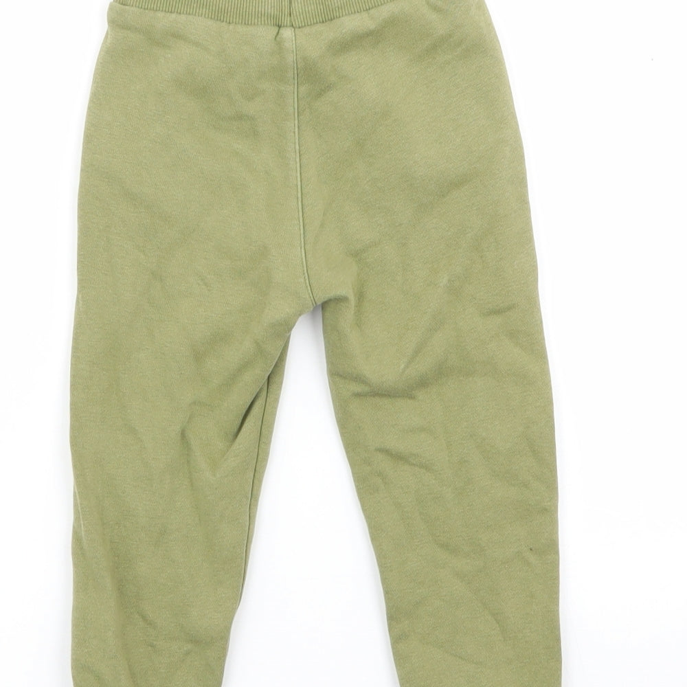 M&S Boys Green   Jogger Trousers Size 2-3 Years