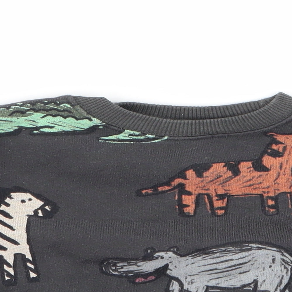 Zara Boys Multicoloured Animal Print  Pullover Jumper Size 18-24 Months