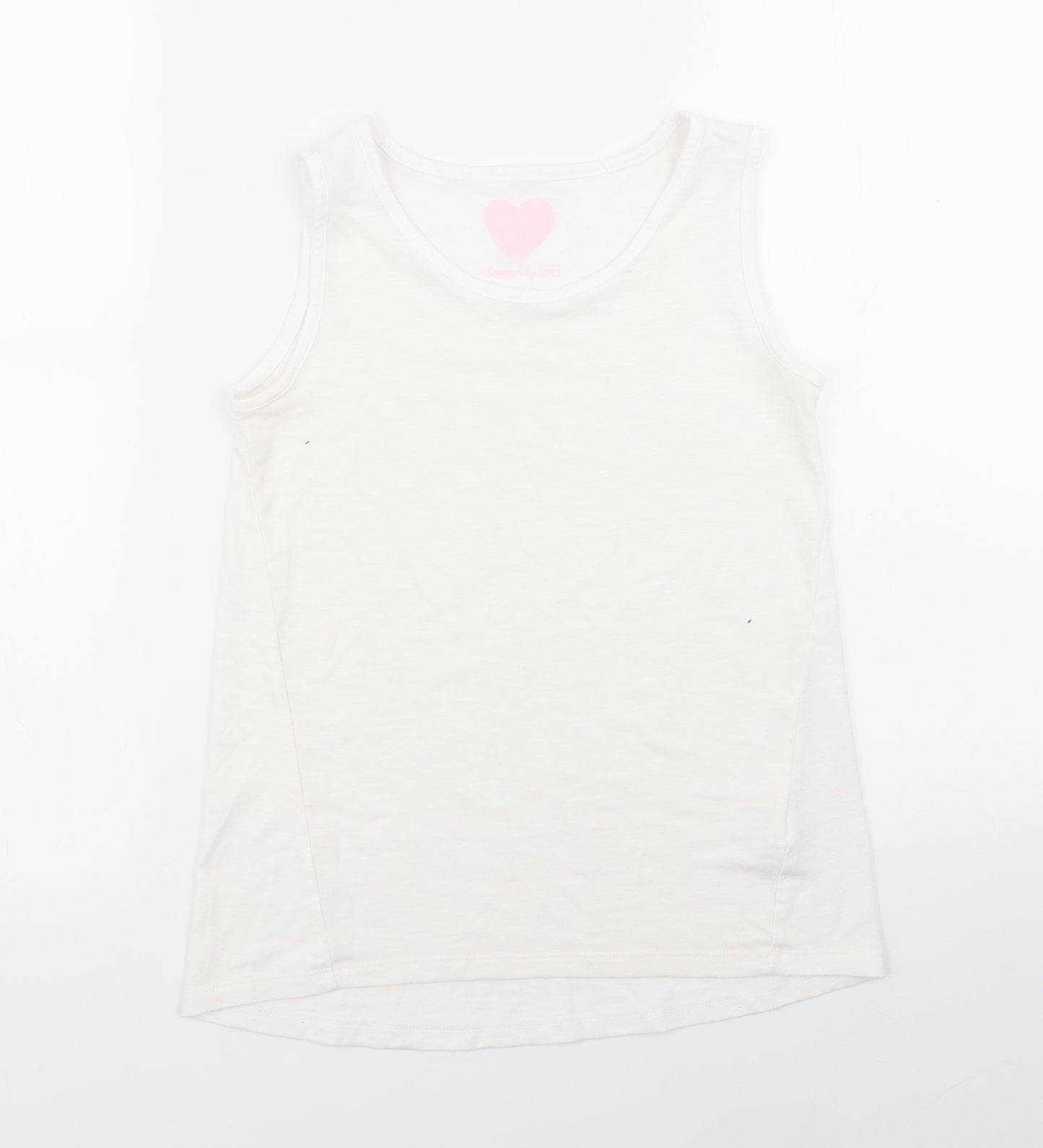 F&F Girls White   Basic T-Shirt Size 9-10 Years