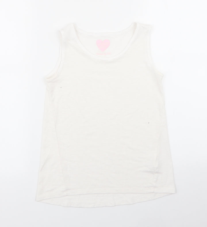 F&F Girls White   Basic T-Shirt Size 9-10 Years