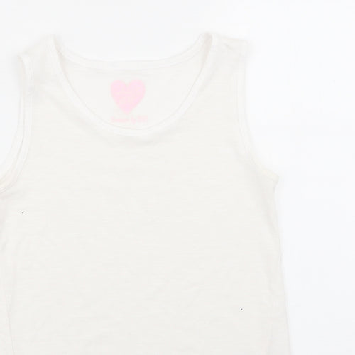 F&F Girls White   Basic T-Shirt Size 9-10 Years