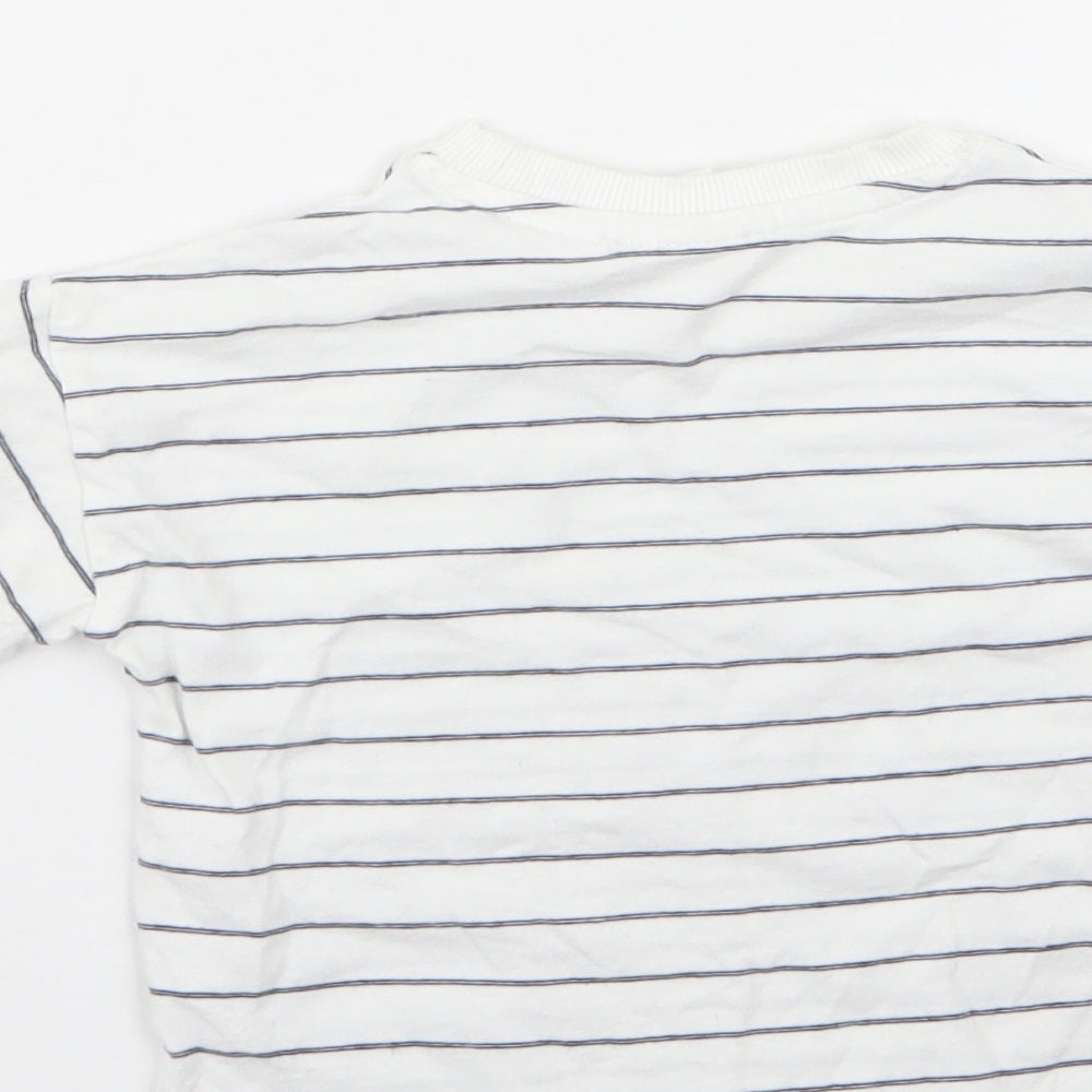 Zara Boys White Striped  Basic T-Shirt Size 18-24 Months