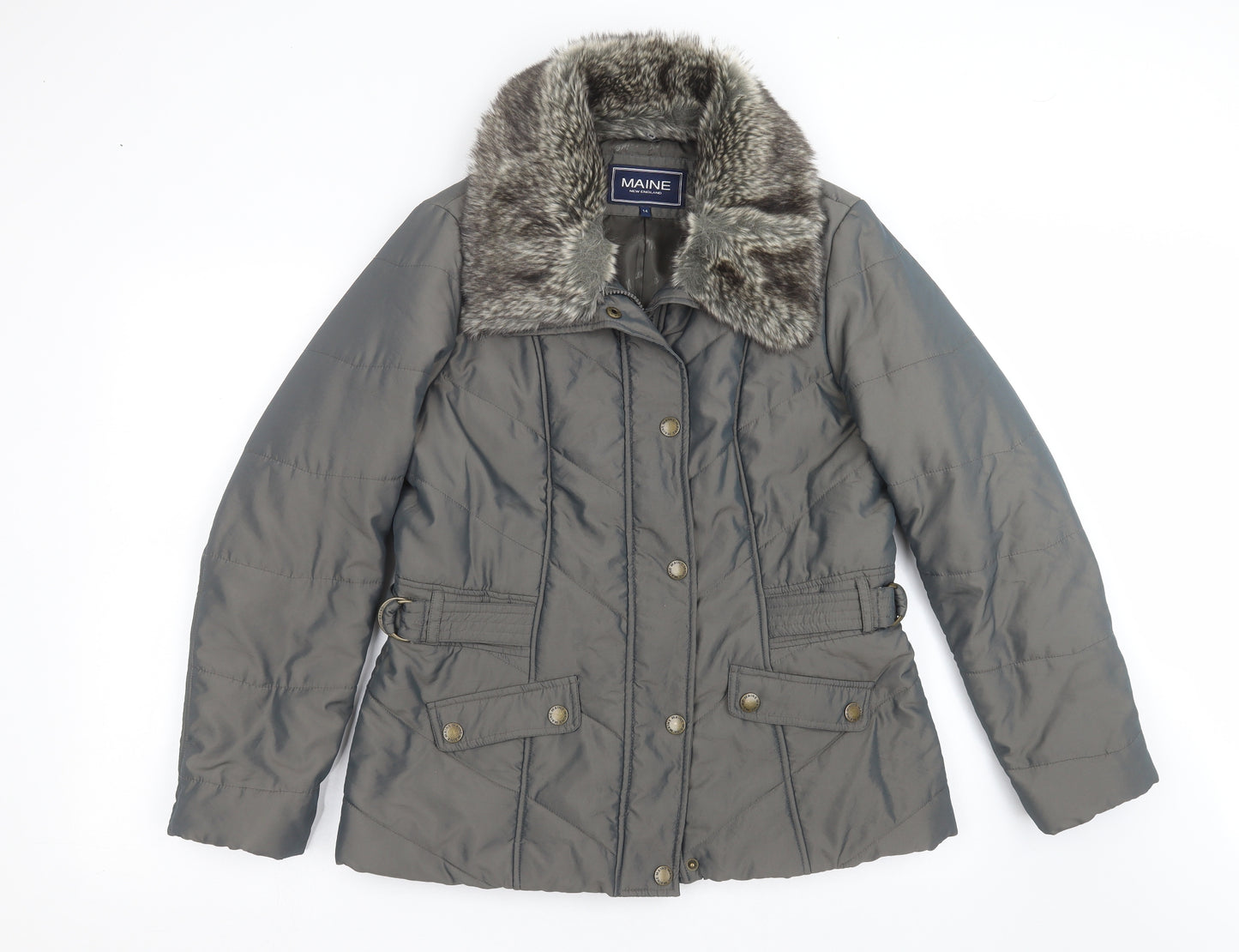 Maine New England Womens Green   Jacket Coat Size 14
