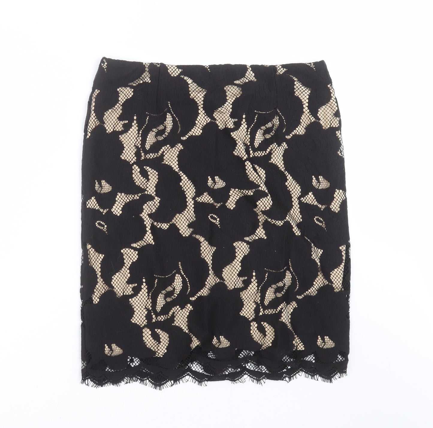 Max Studio Womens Black Floral  Straight & Pencil Skirt Size M