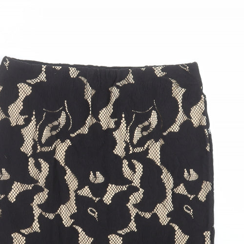 Max Studio Womens Black Floral  Straight & Pencil Skirt Size M