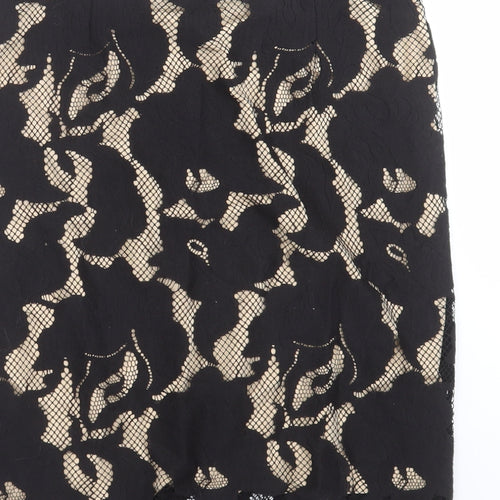 Max Studio Womens Black Floral  Straight & Pencil Skirt Size M
