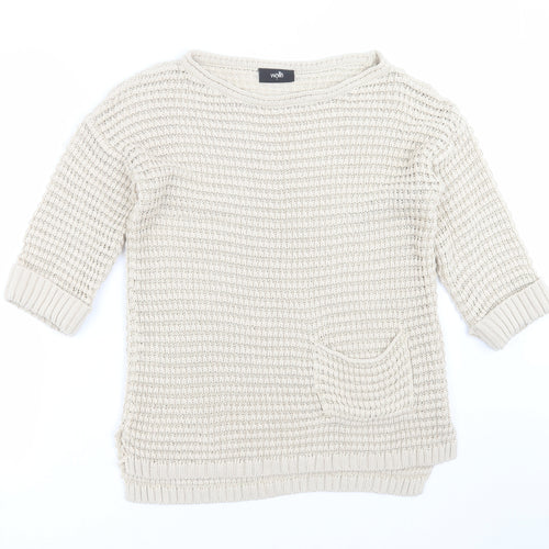 Wallis Womens Beige  Knit Pullover Jumper Size S  - open knit