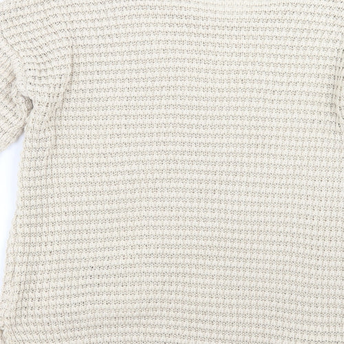 Wallis Womens Beige  Knit Pullover Jumper Size S  - open knit