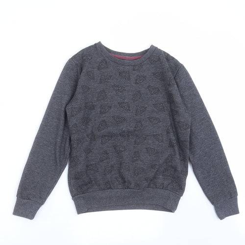 Primark Boys Grey   Pullover Sweatshirt Size 9-10 Years  - Diamond Pattern