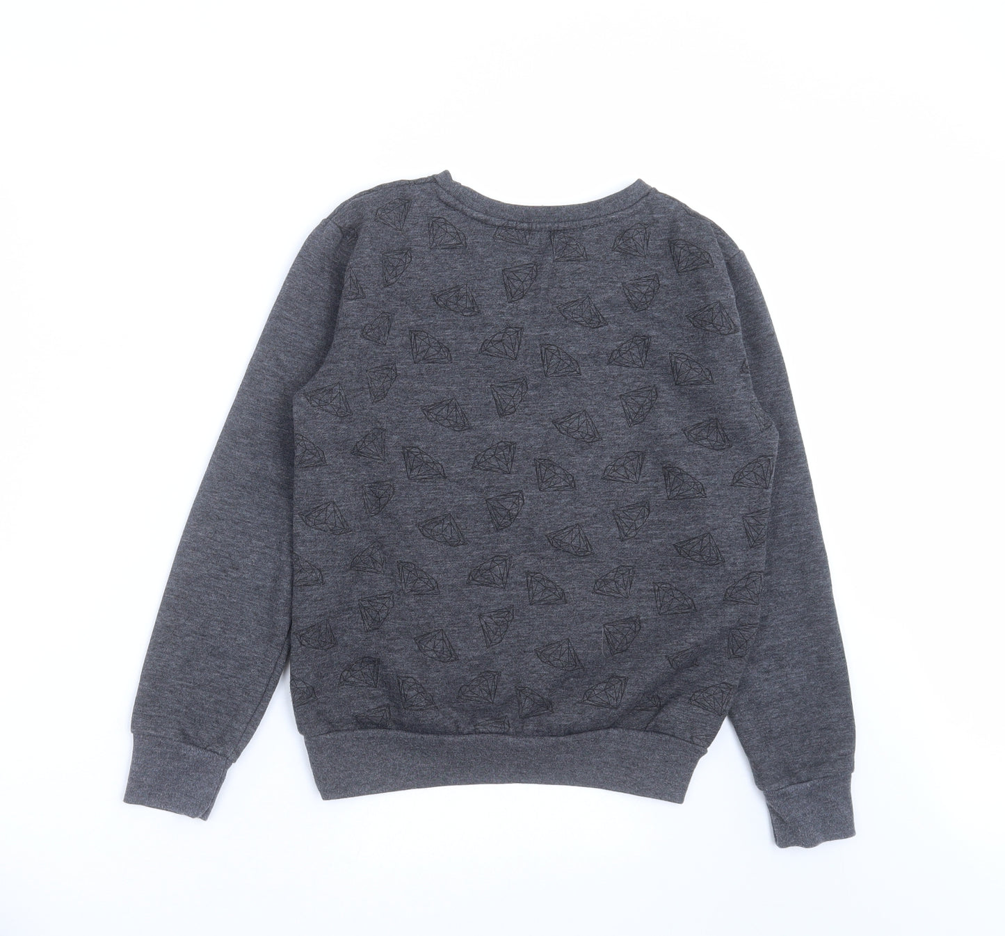 Primark Boys Grey   Pullover Sweatshirt Size 9-10 Years  - Diamond Pattern
