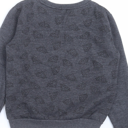 Primark Boys Grey   Pullover Sweatshirt Size 9-10 Years  - Diamond Pattern