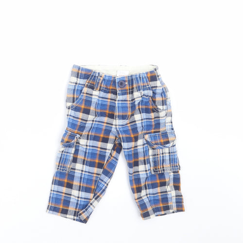 Mini Club Boys Blue Plaid  Cargo Trousers Size 2-3 Years