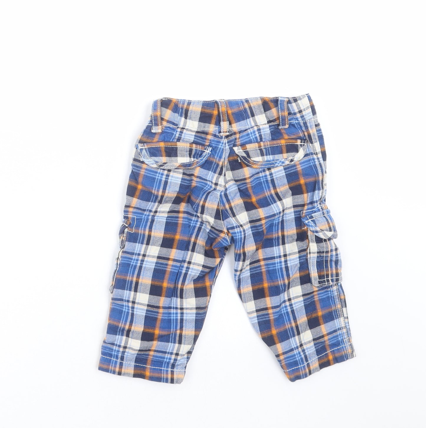 Mini Club Boys Blue Plaid  Cargo Trousers Size 2-3 Years