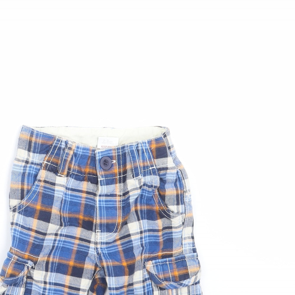 Mini Club Boys Blue Plaid  Cargo Trousers Size 2-3 Years