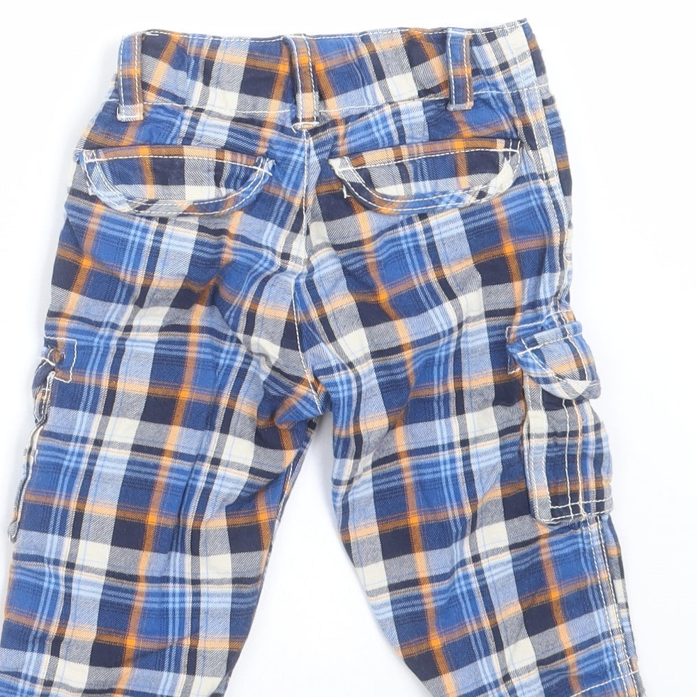 Mini Club Boys Blue Plaid  Cargo Trousers Size 2-3 Years