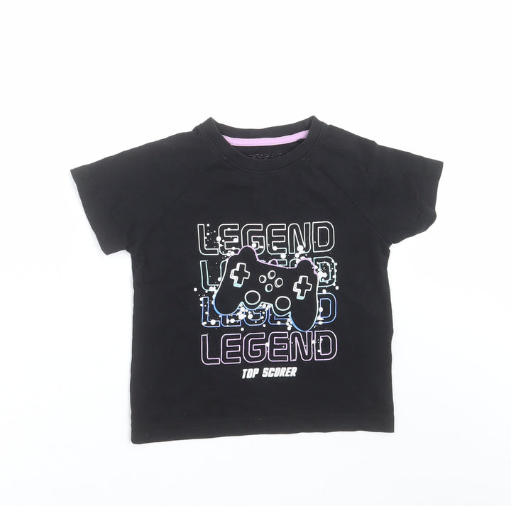 Matalan Boys Black Basic T-Shirt Size 5 Years - gaming