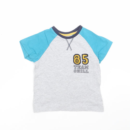Matalan Boys Grey Solid   Pyjama Top Size 5 Years  - team chill