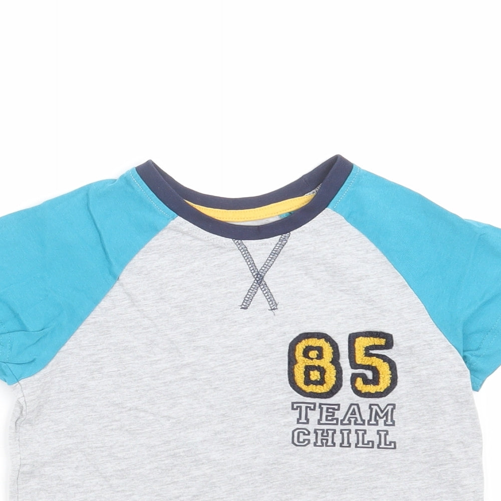 Matalan Boys Grey Solid   Pyjama Top Size 5 Years  - team chill