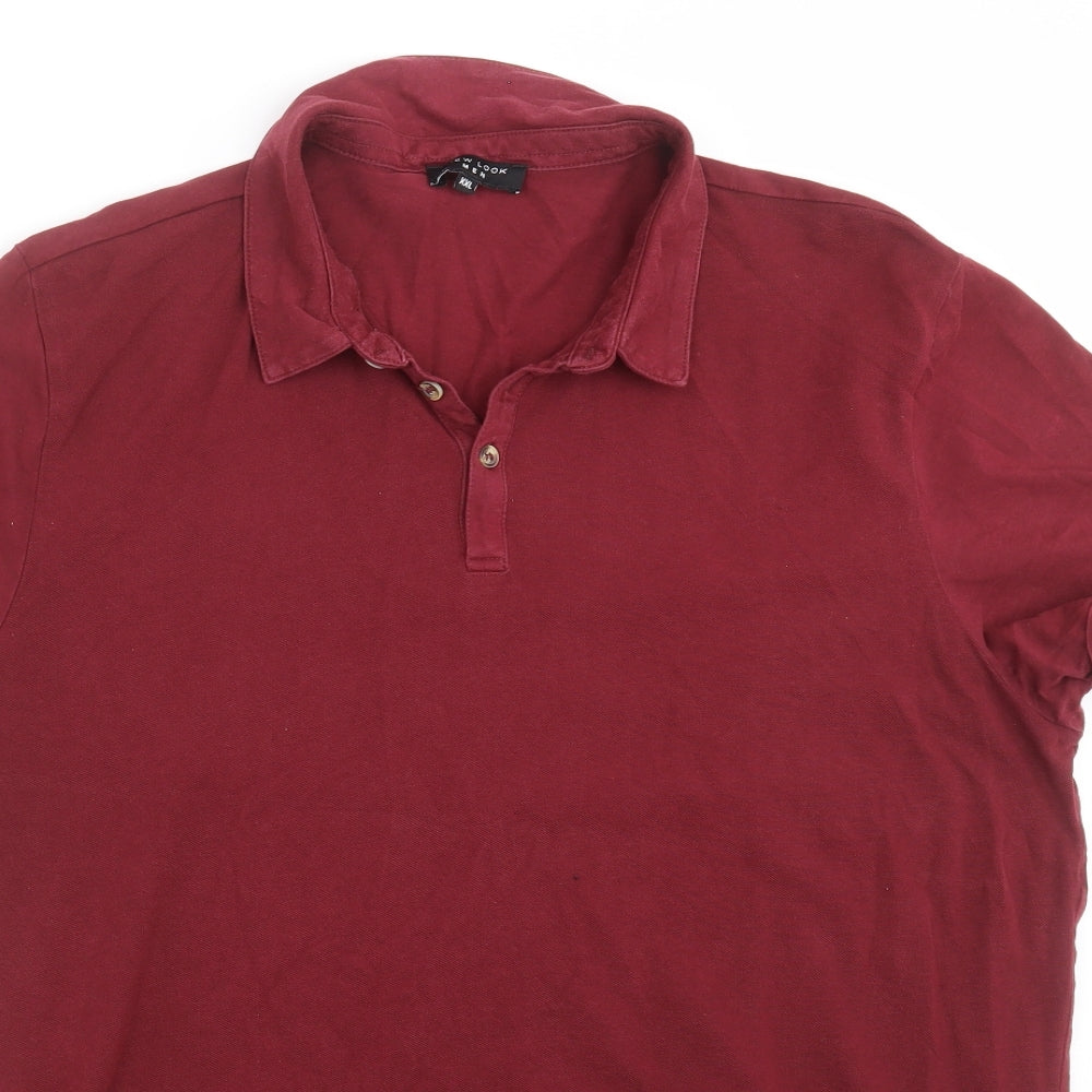 New Look Mens Red    Polo Size 2XL  - burgundy
