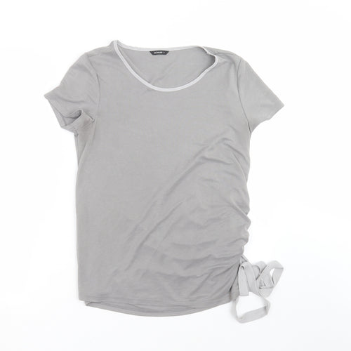 Roman Womens Grey   Basic T-Shirt Size 12  - ruched side