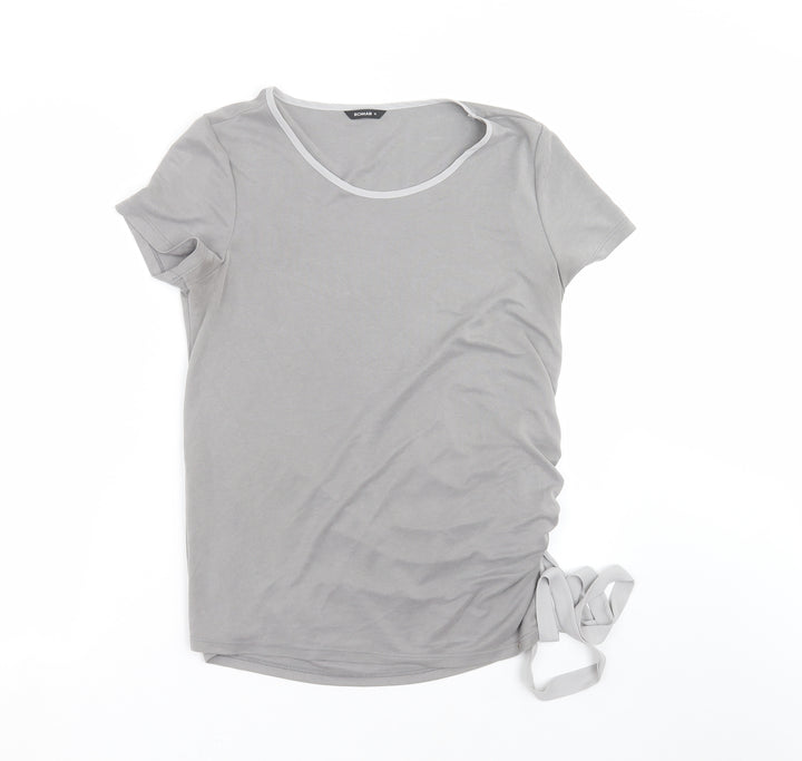 Roman Womens Grey   Basic T-Shirt Size 12  - ruched side