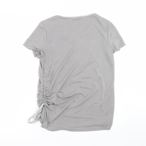 Roman Womens Grey   Basic T-Shirt Size 12  - ruched side