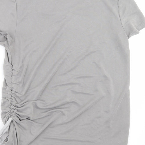 Roman Womens Grey   Basic T-Shirt Size 12  - ruched side