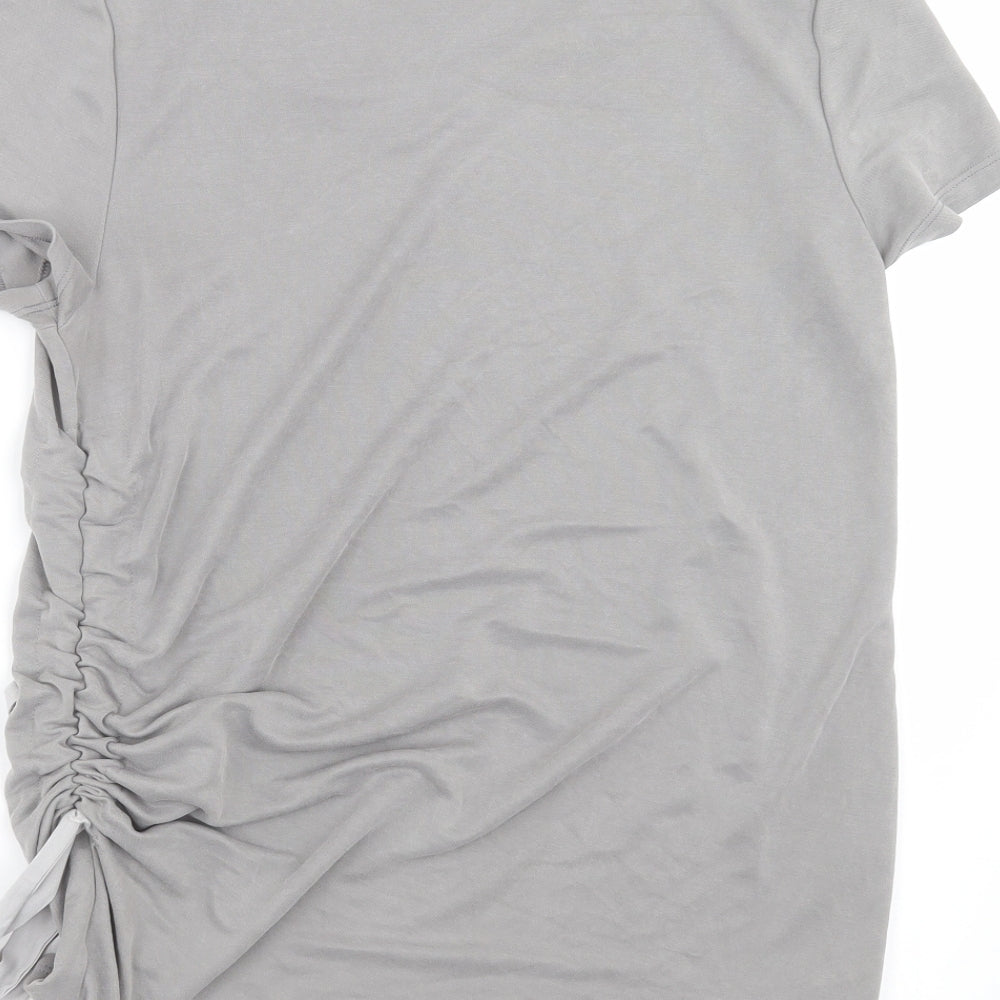 Roman Womens Grey   Basic T-Shirt Size 12  - ruched side