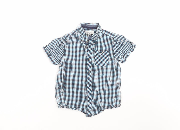 Matalan Boys Blue Check  Basic Button-Up Size 6-7 Years