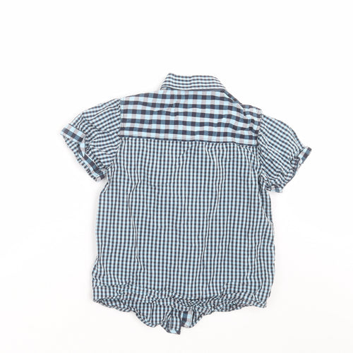 Matalan Boys Blue Check  Basic Button-Up Size 6-7 Years
