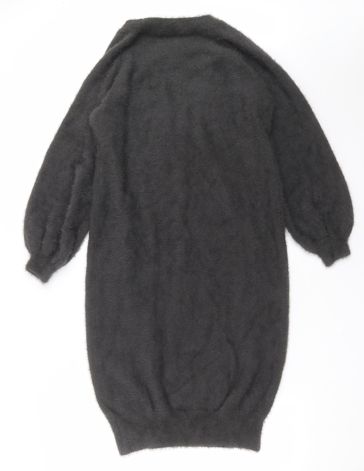 In the Style Womens Grey  Knit Jumper Dress  Size 10  - fluffy