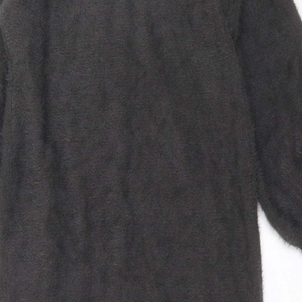 In the Style Womens Grey  Knit Jumper Dress  Size 10  - fluffy