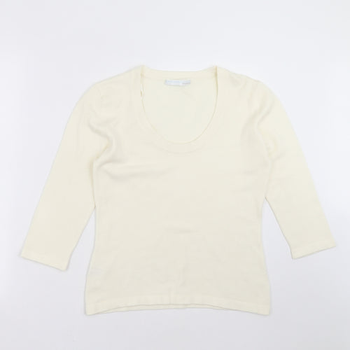 AMARANTO Womens Ivory  Knit Pullover Jumper Size 12