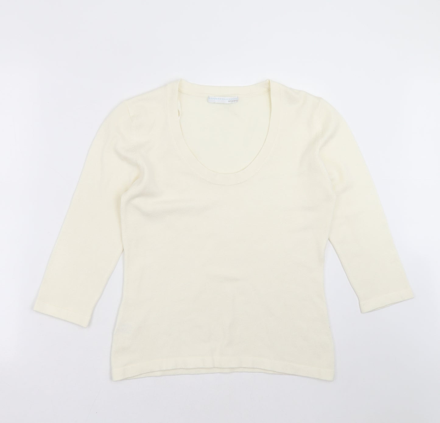 AMARANTO Womens Ivory  Knit Pullover Jumper Size 12