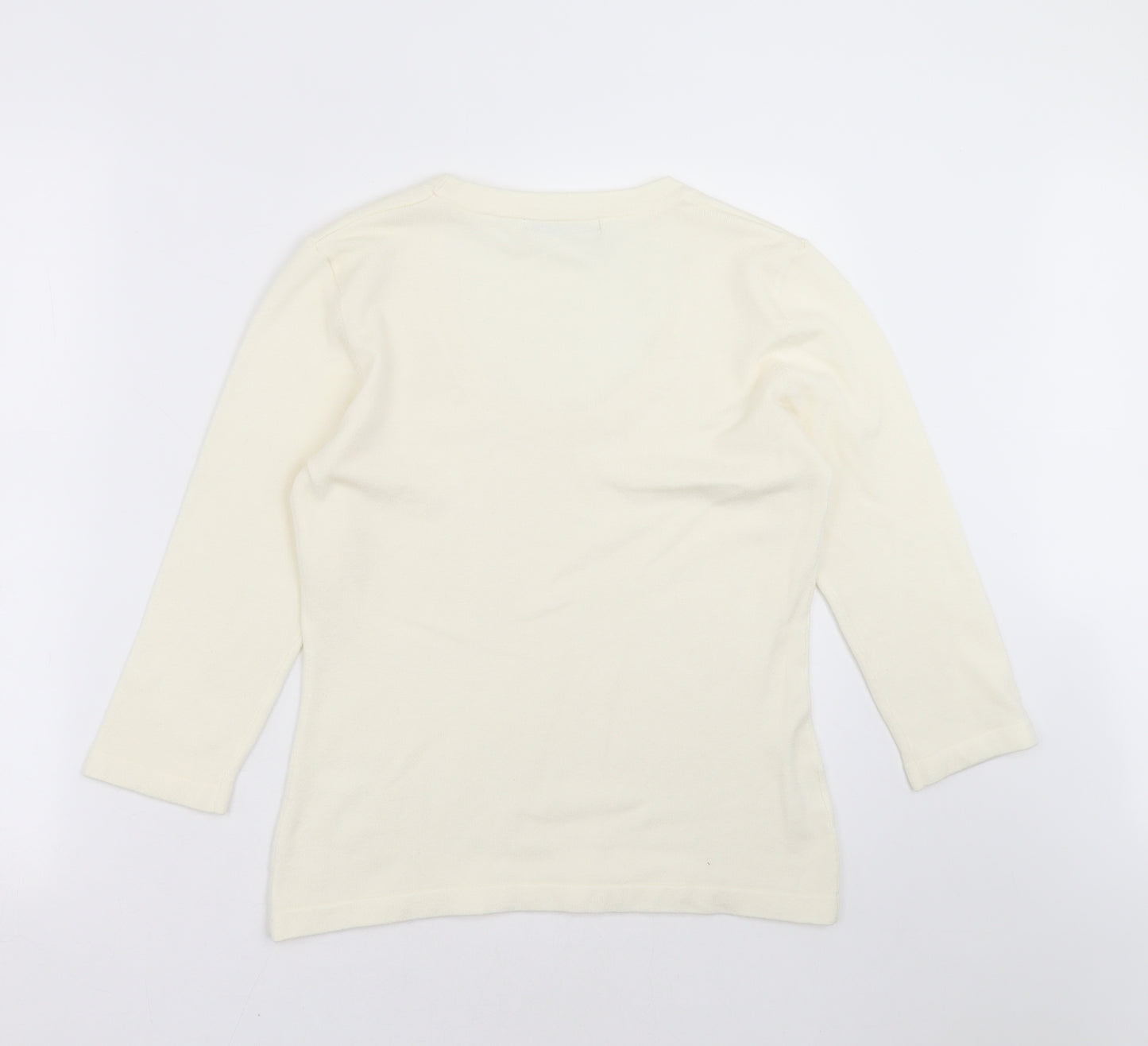 AMARANTO Womens Ivory  Knit Pullover Jumper Size 12