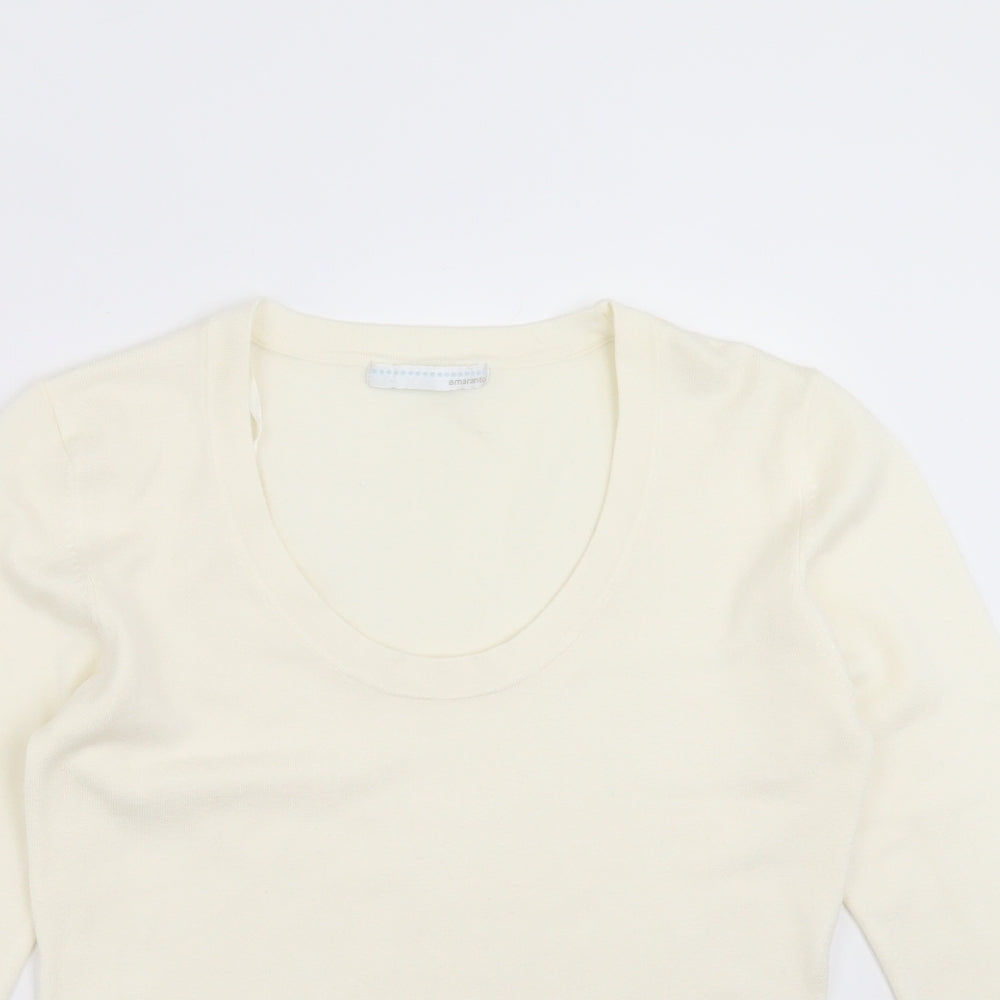 AMARANTO Womens Ivory  Knit Pullover Jumper Size 12