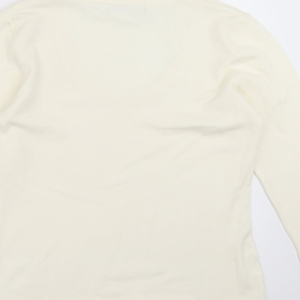 AMARANTO Womens Ivory  Knit Pullover Jumper Size 12