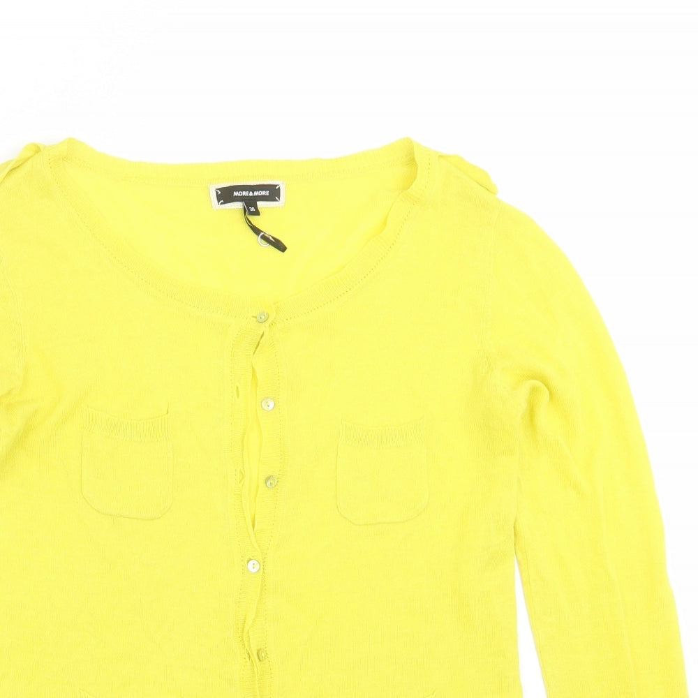 MORE & MORE Womens Yellow  Knit Cardigan Jumper Size 8
