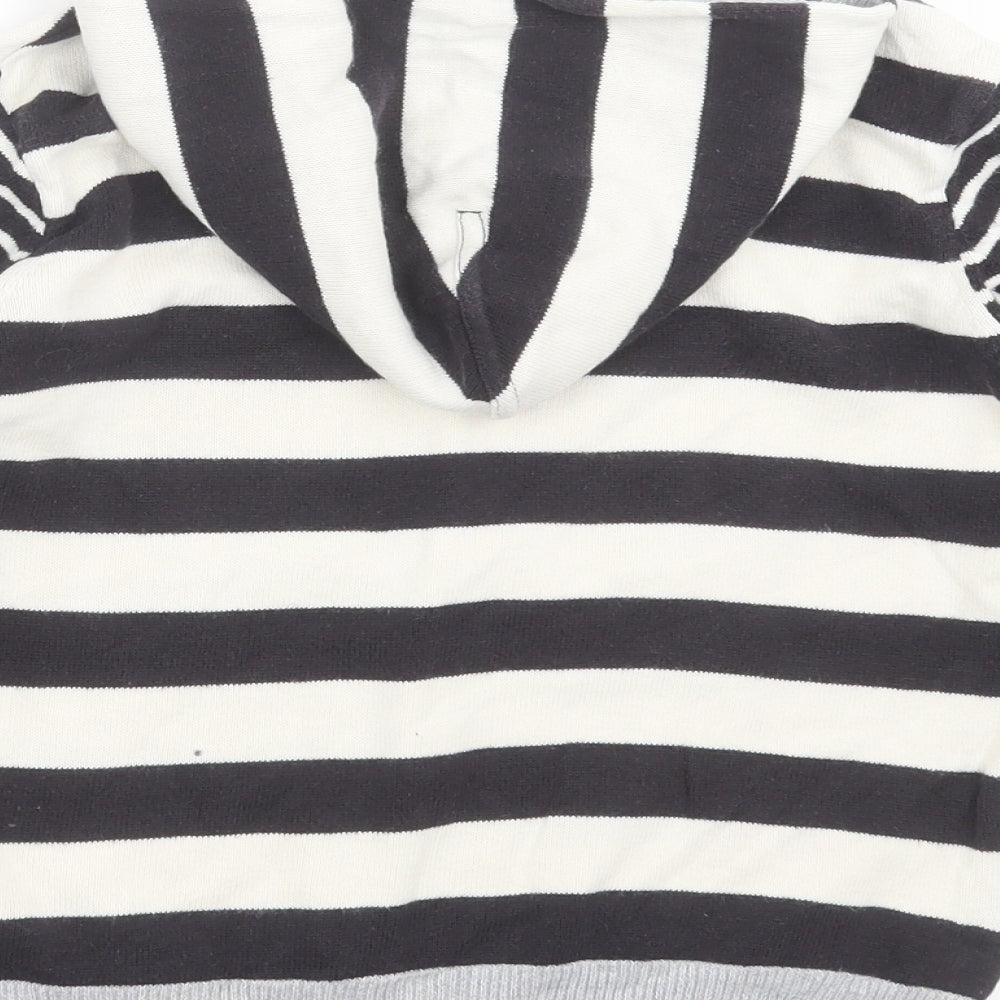 NEXT Boys Ivory Striped Knit Pullover Hoodie Size 4-5 Years