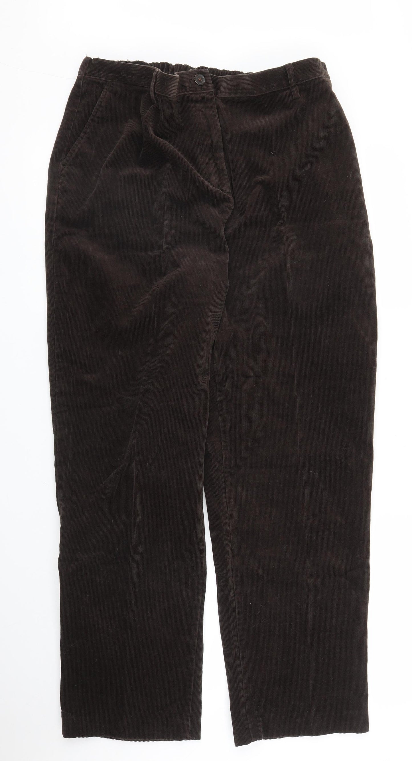 Lands' End Womens Brown  Corduroy Straight Jeans Size 16 L29 in