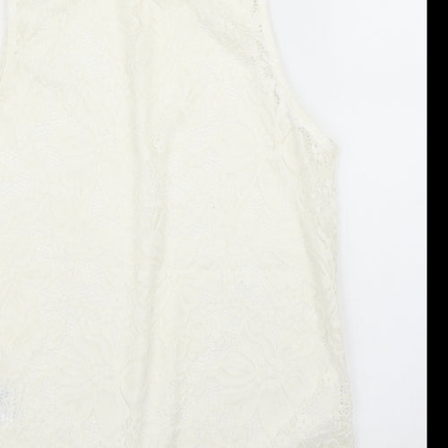 New Look Womens Ivory Floral  Basic Blouse Size 6