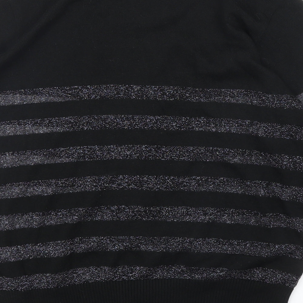 TU Womens Black Striped  Cardigan Jumper Size 16