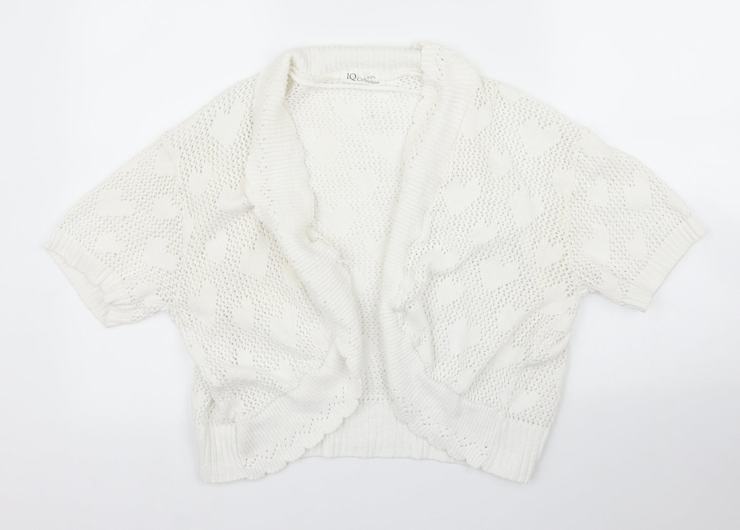 IQ Collection Womens White   Cardigan Jumper Size M